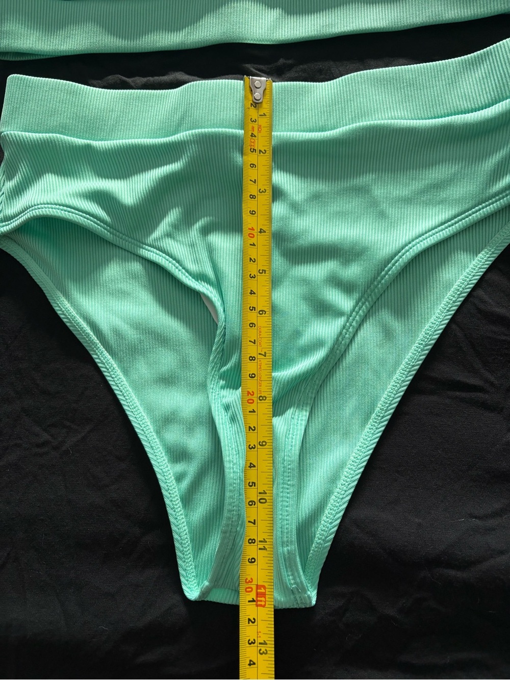 Aqua Ribbed High-Waist Bikini Set - Picture 6 of 6